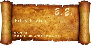 Bulik Elvira névjegykártya